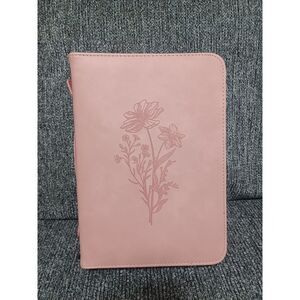 Floral Pink Faux Leather Journal Cover